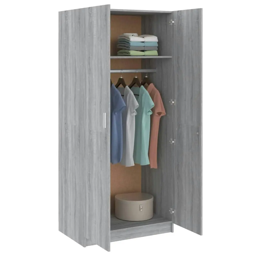 Wardrobe Grey Sonoma 80x52x180 cm Engineered Wood 815352