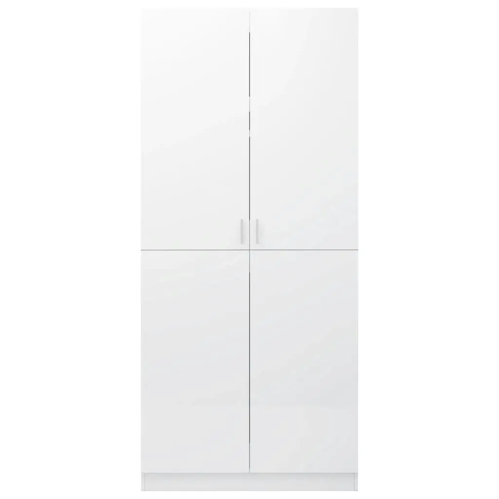 Wardrobe High Gloss White 80x52x180 cm Engineered Wood 800627