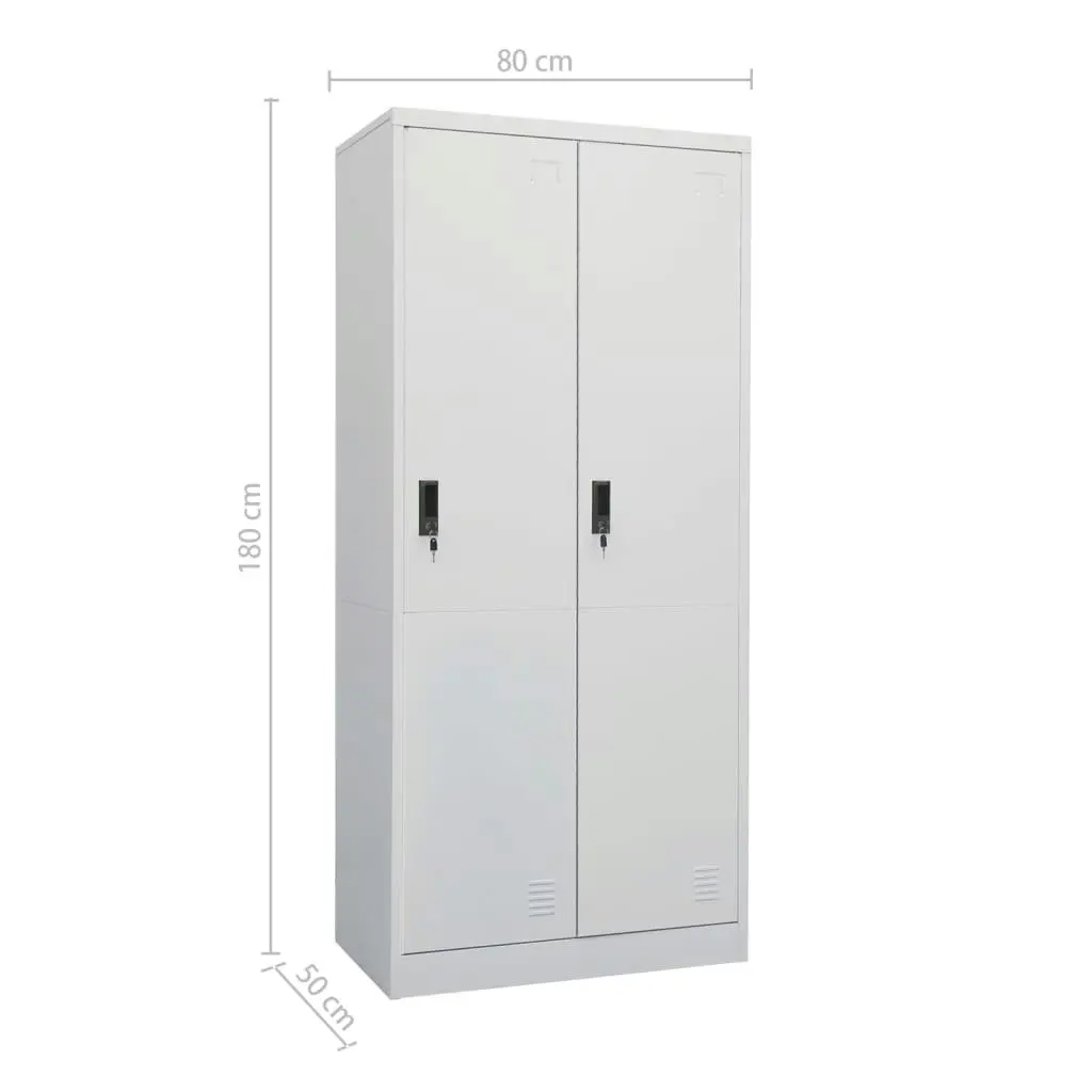 Wardrobe Light Grey 80x50x180 cm Steel 335967