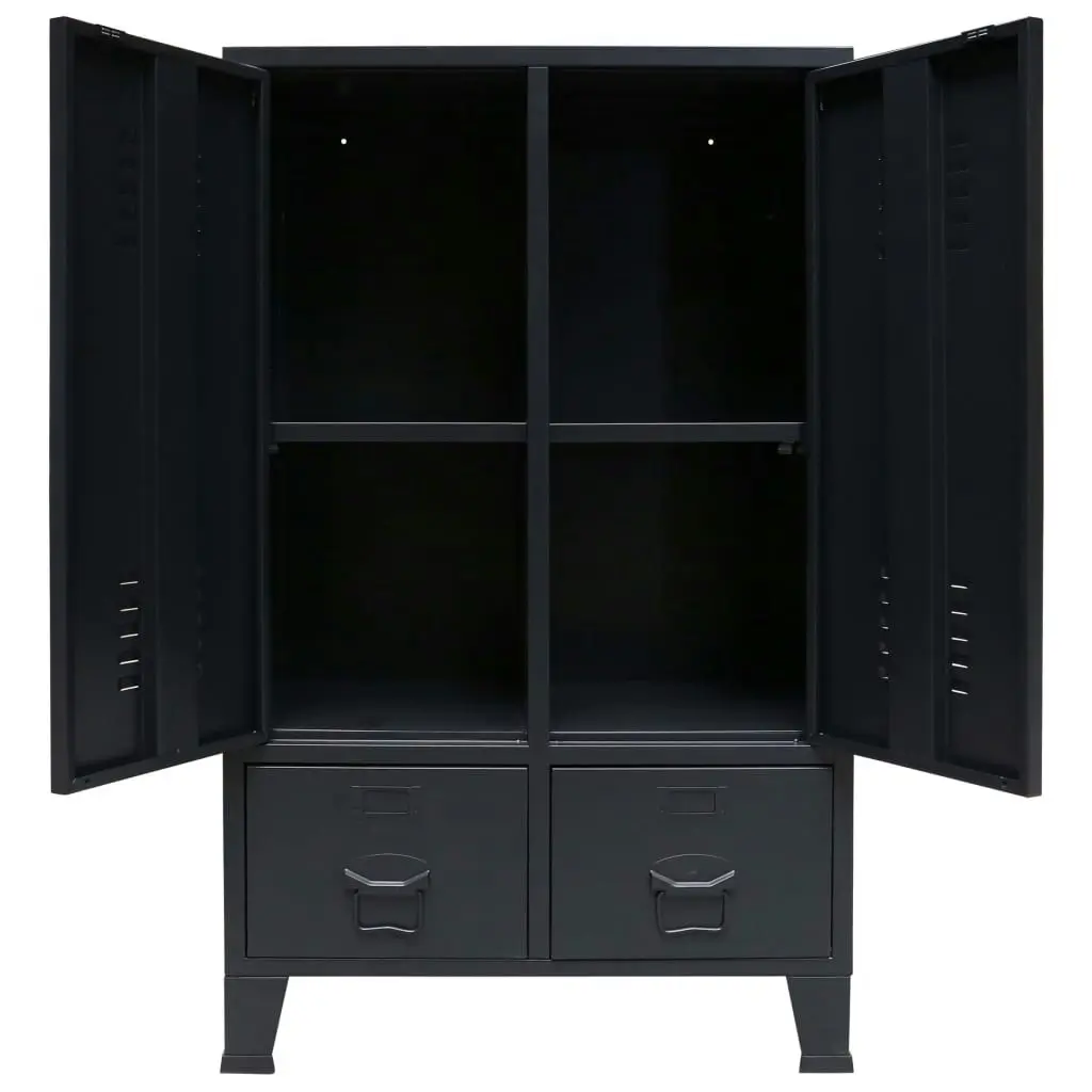 Wardrobe Metal Industrial Style 67x35x107 cm Black 245960