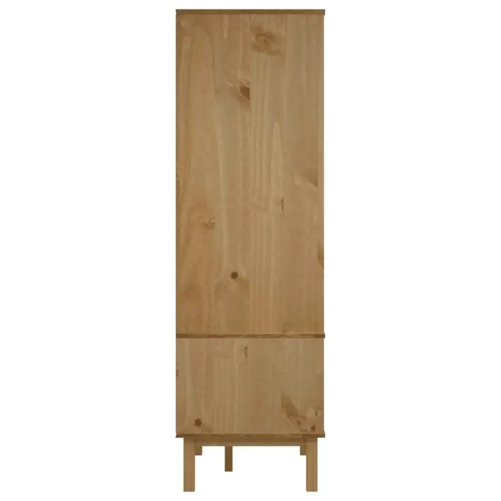 Wardrobe OTTA Brown and White 76.5x53x172 cm Solid Wood Pine 348590