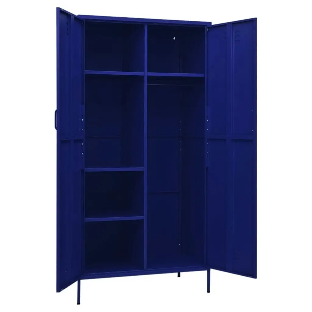 Wardrobe Navy Blue 90x50x180 cm Steel 336244