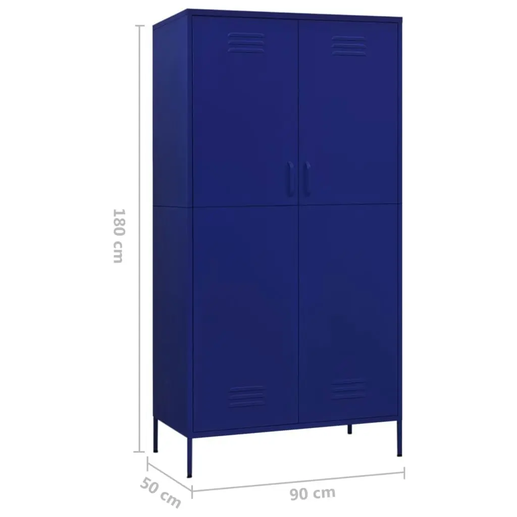 Wardrobe Navy Blue 90x50x180 cm Steel 336244