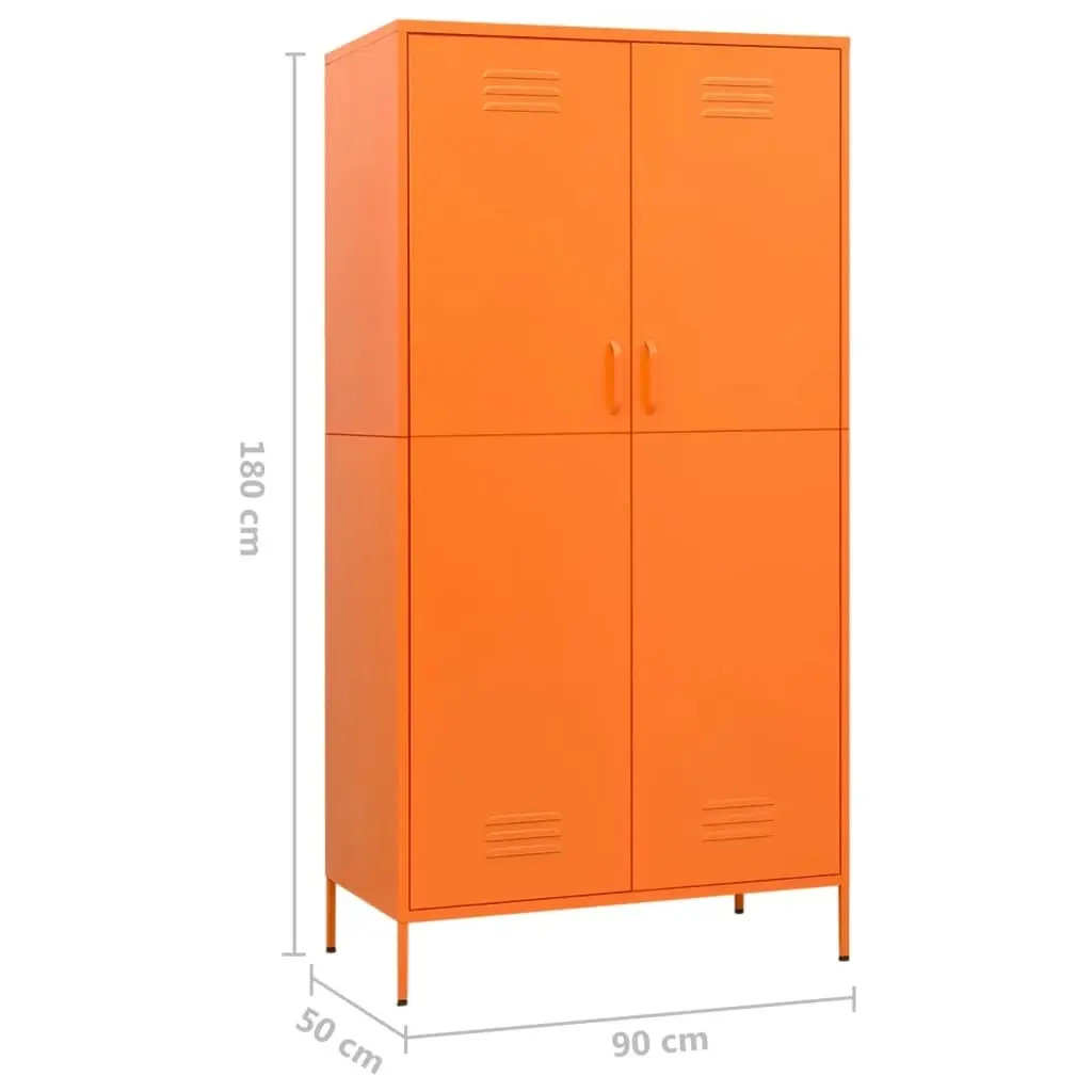 Wardrobe Orange 90x50x180 cm Steel 336246