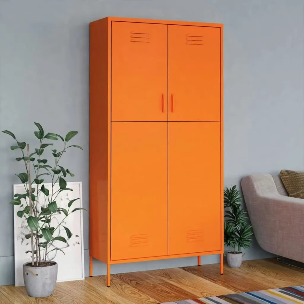 Wardrobe Orange 90x50x180 cm Steel 336246