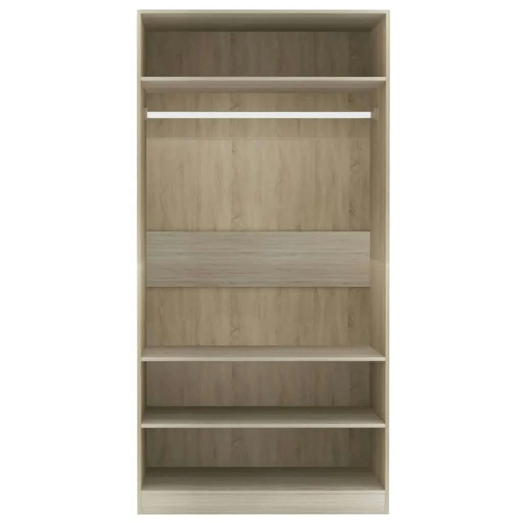 Wardrobe Sonoma Oak 100x50x200 cm Engineered Wood 800228