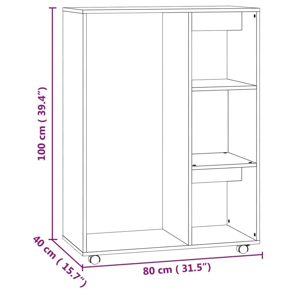 Wardrobe Sonoma Oak 80x40x110 cm Engineered Wood 808516