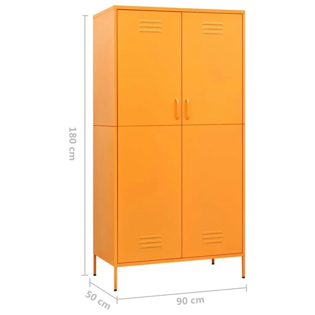 Wardrobe Mustard Yellow 90x50x180 cm Steel 336245