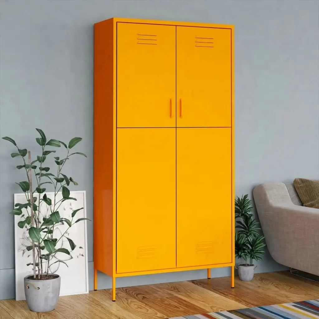 Wardrobe Mustard Yellow 90x50x180 cm Steel 336245