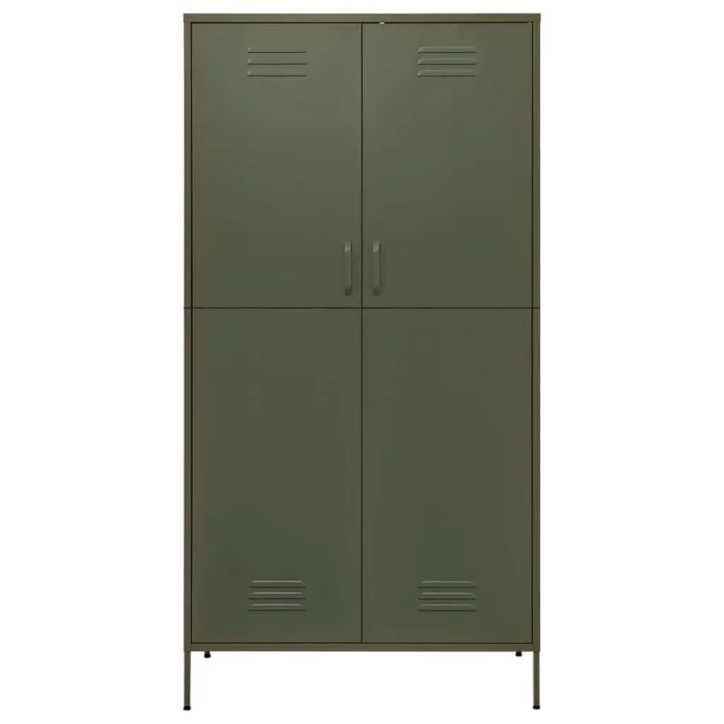 Wardrobe Olive Green 90x50x180 cm Steel 336243