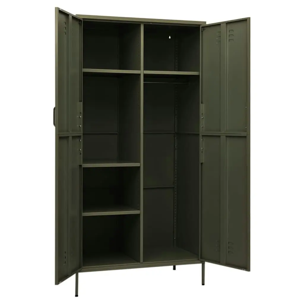 Wardrobe Olive Green 90x50x180 cm Steel 336243