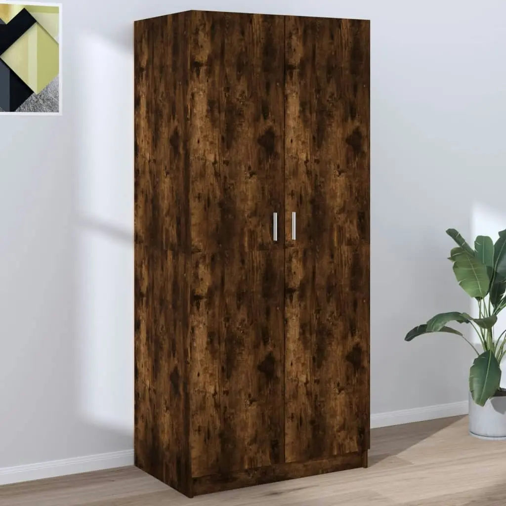 Wardrobe Smoked Oak 80x52x180 cm Engineered Wood 815351