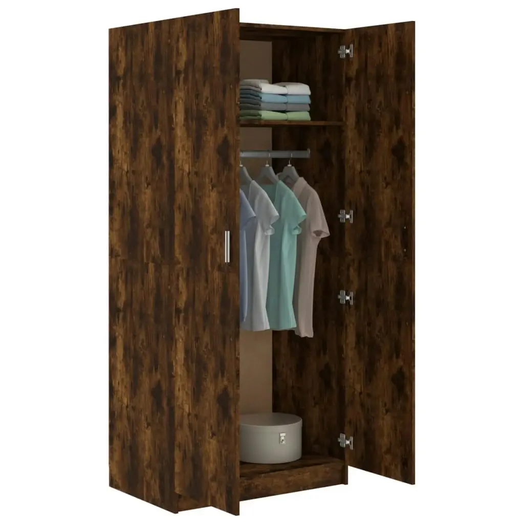 Wardrobe Smoked Oak 80x52x180 cm Engineered Wood 815351