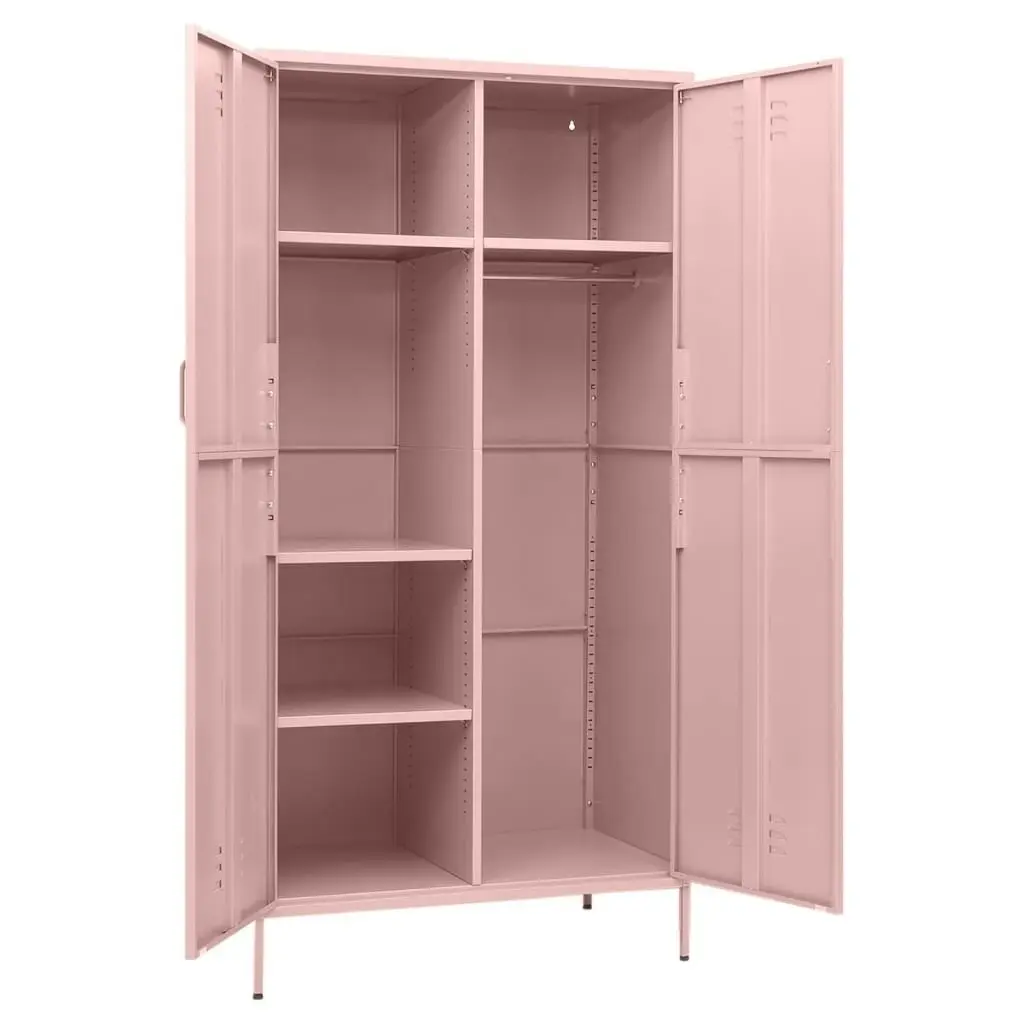 Wardrobe Pink 90x50x180 cm Steel 336247