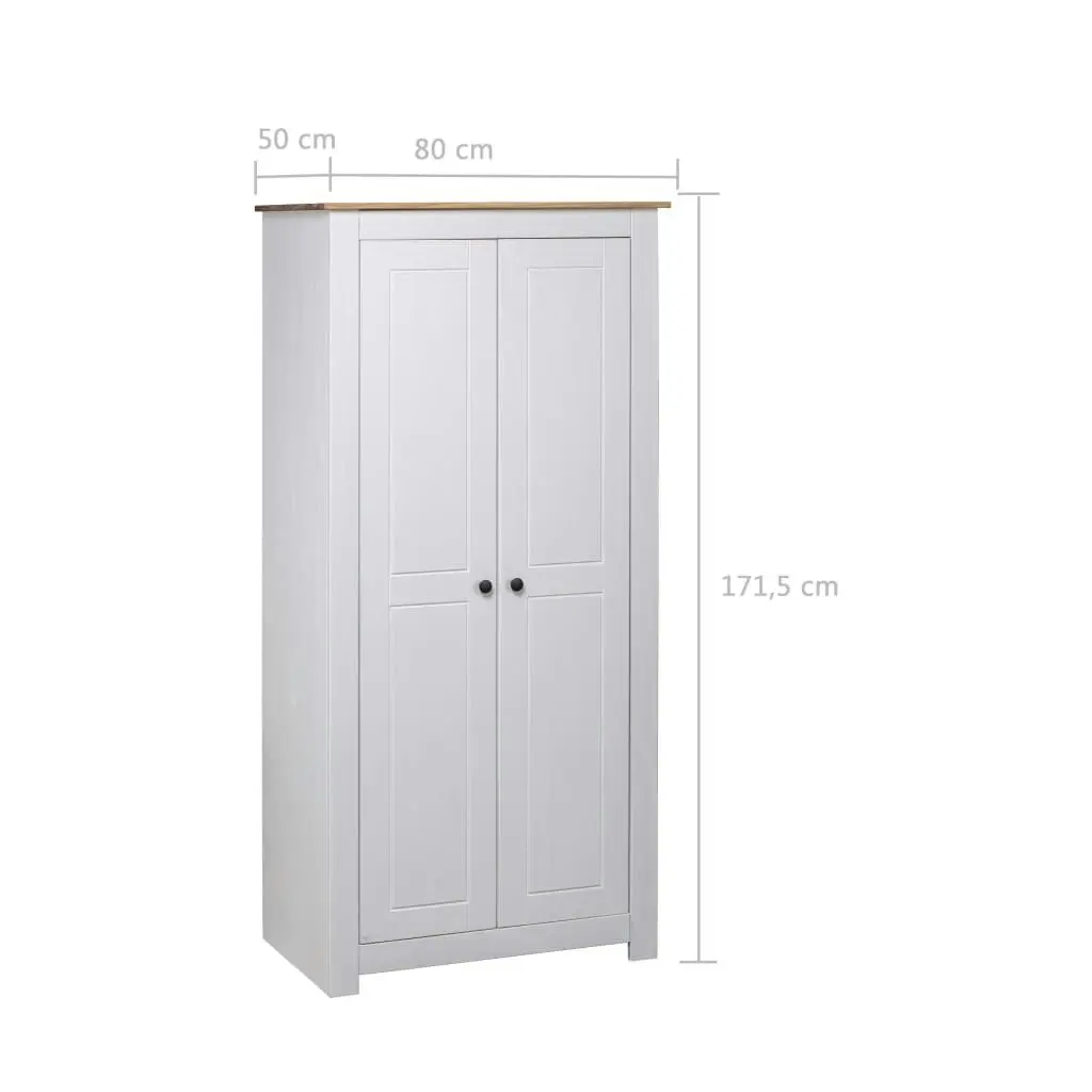 Wardrobe White 80x50x171.5 cm Solid Pine Panama Range 282666