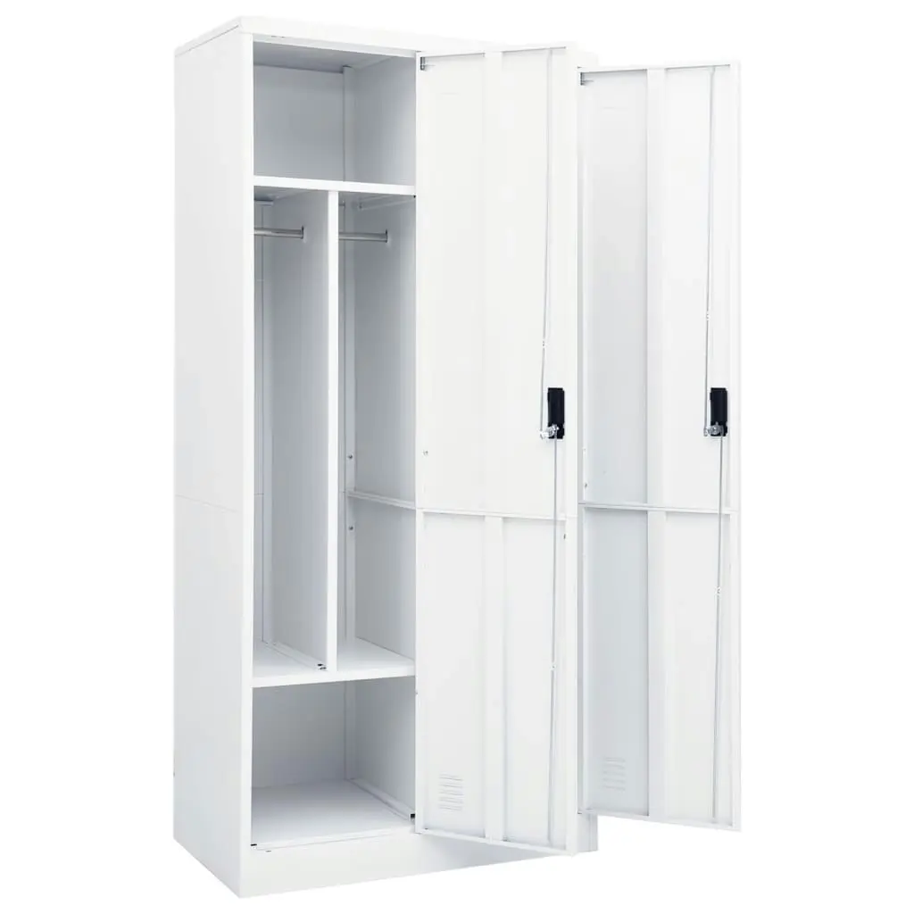 Wardrobe White 80x50x180 cm Steel 335966