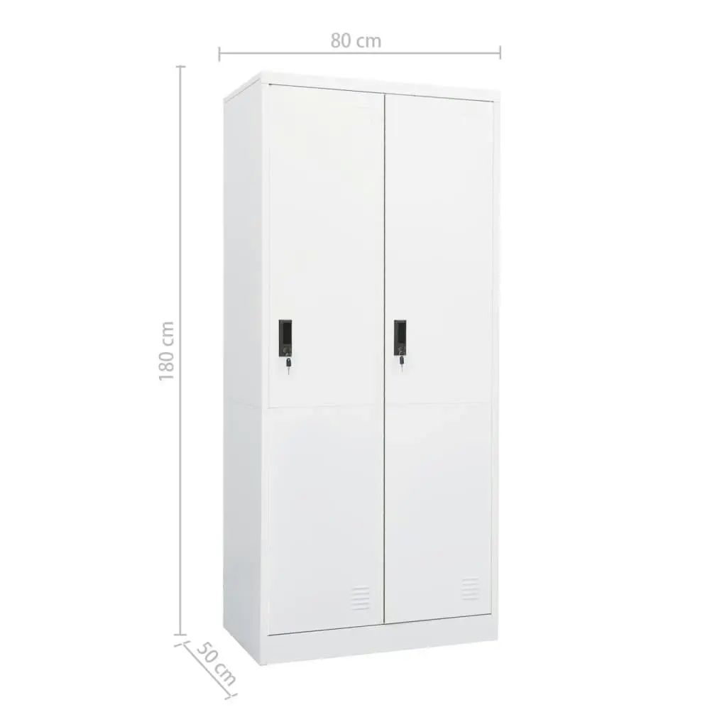 Wardrobe White 80x50x180 cm Steel 335966