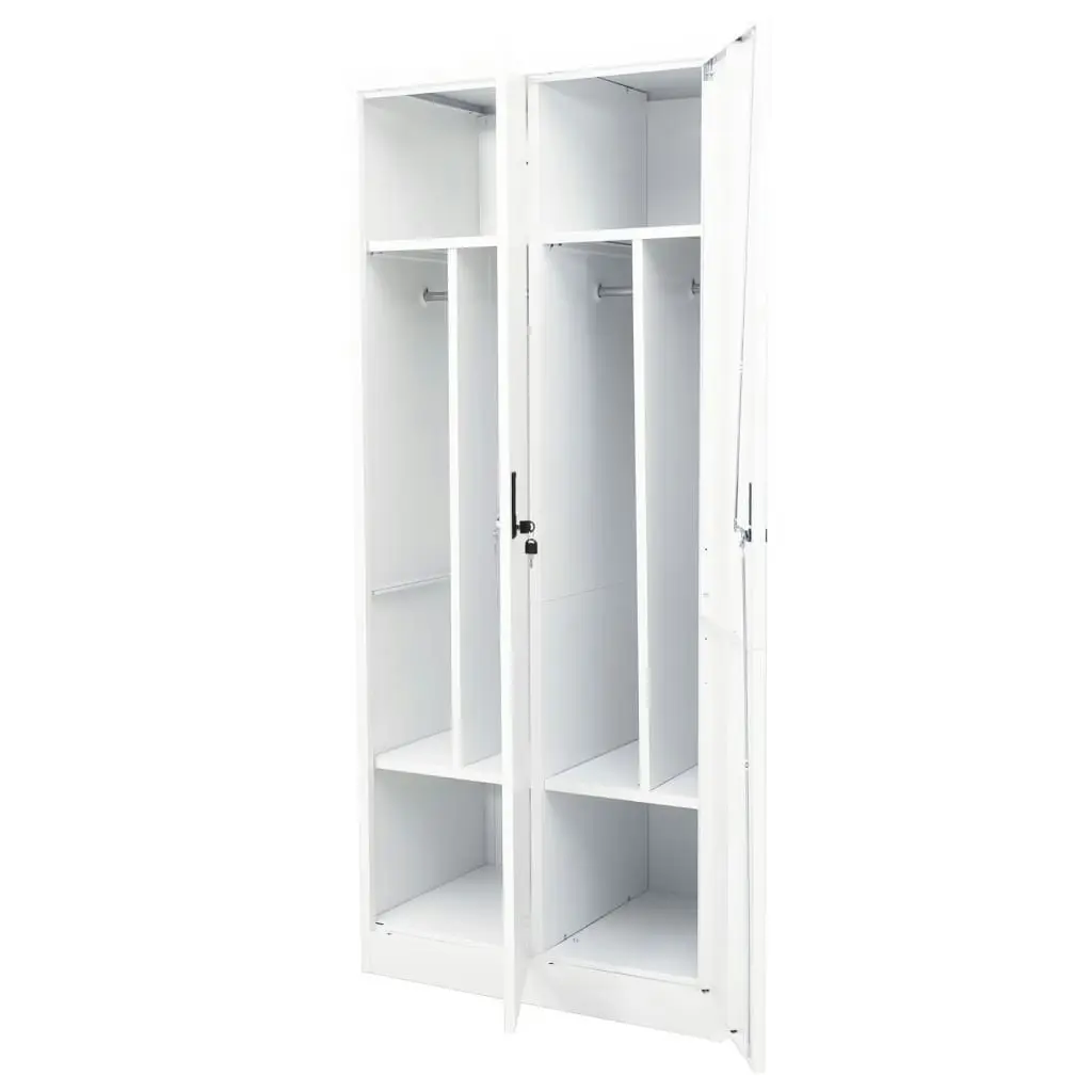 Wardrobe White 80x50x180 cm Steel 335966