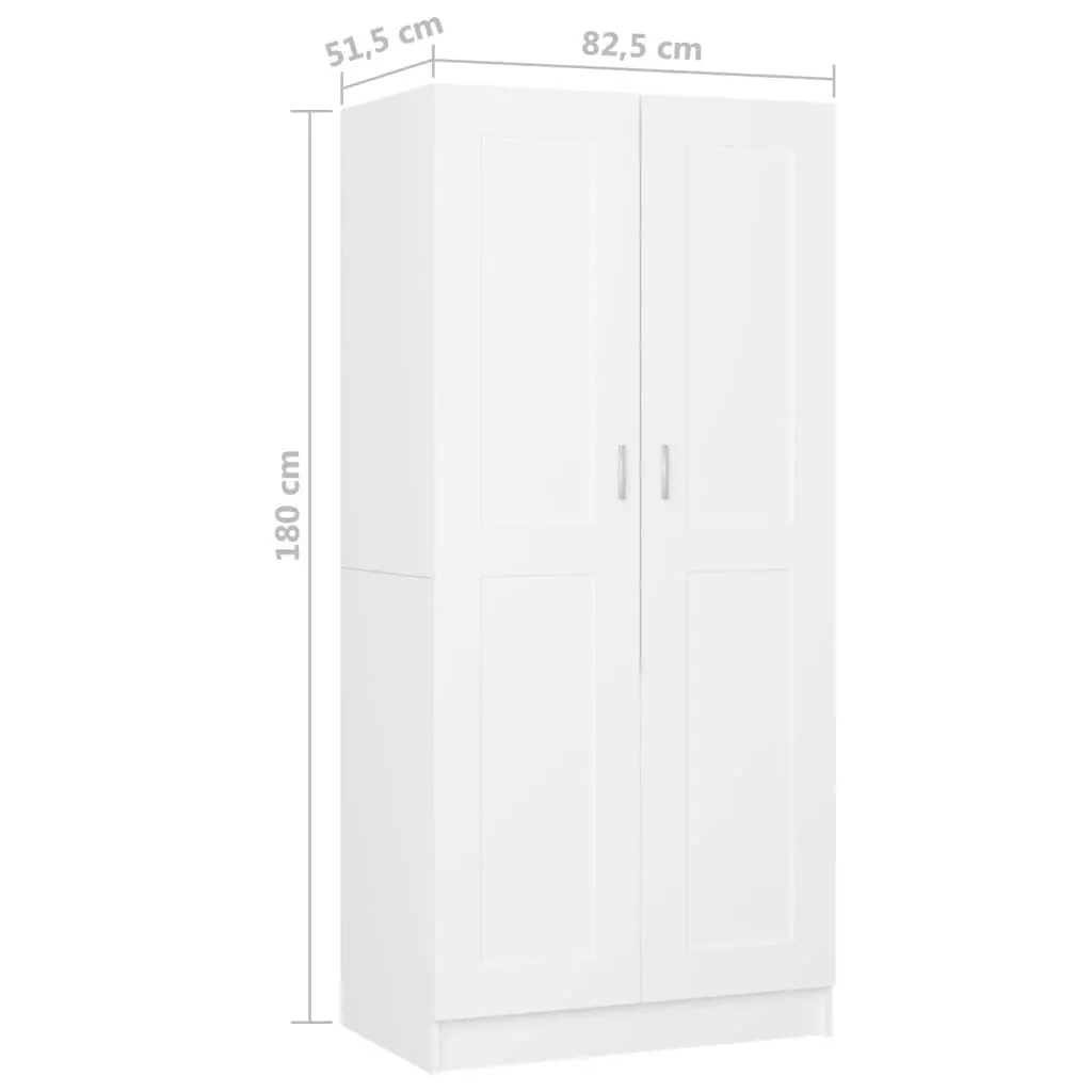 Wardrobe White 82.5x51.5x180 cm Engineered Wood 803434