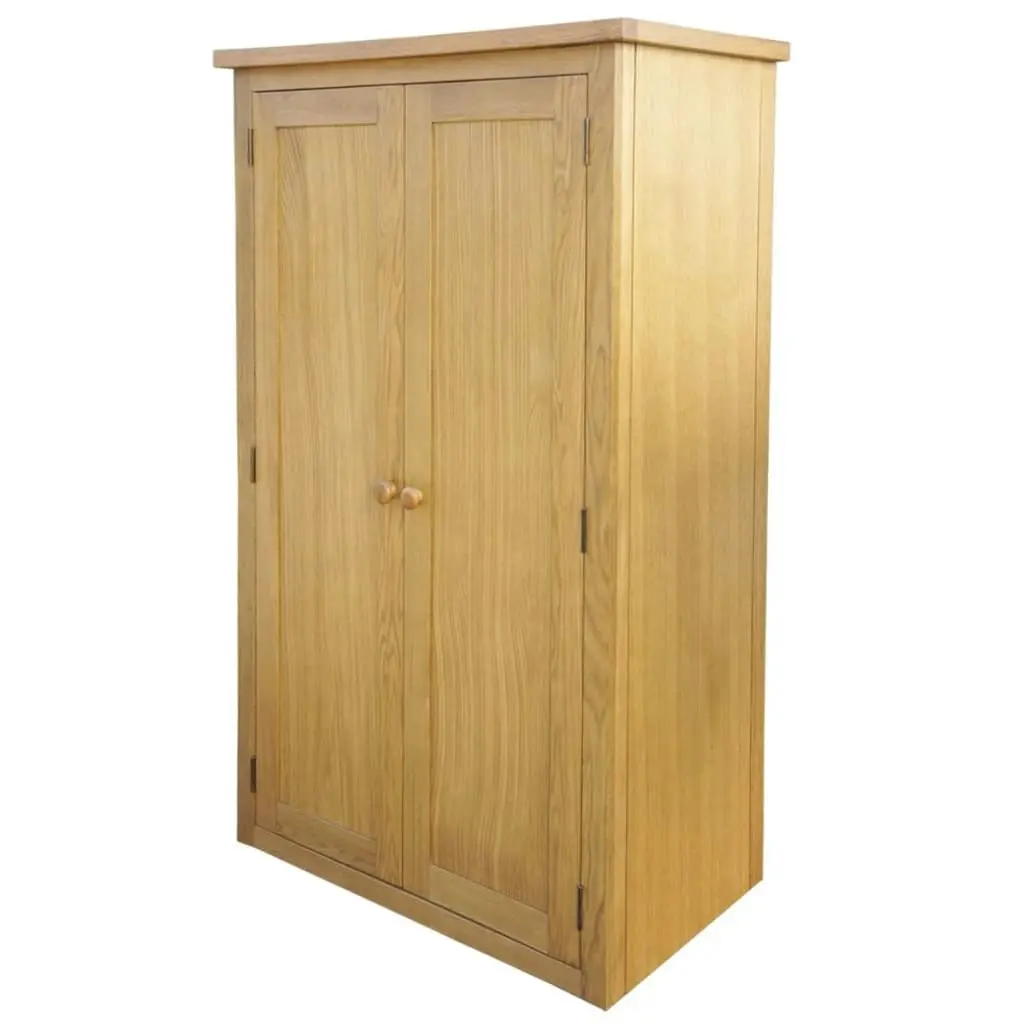 Wardrobe with 1 Drawer 90x52x183 cm Solid Oak Wood 243188