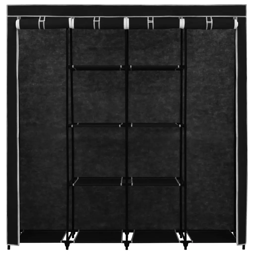 Wardrobe with 4 Compartments Black 175x45x170 cm 282445