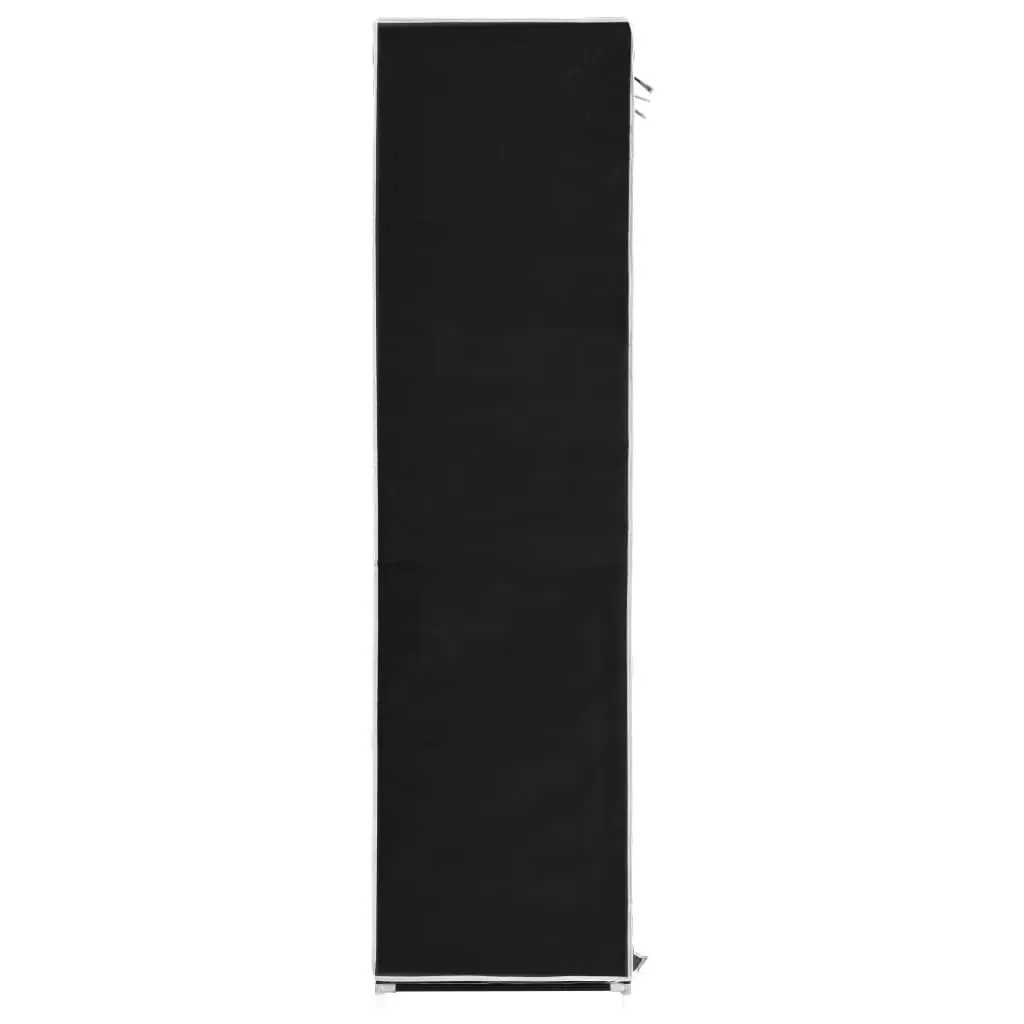 Wardrobe with Compartments and Rods Black 150x45x175 cm Fabric 282453