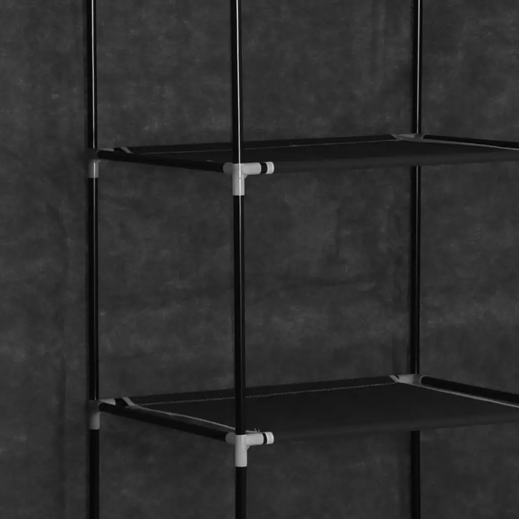 Wardrobe with Compartments and Rods Black 150x45x175 cm Fabric 282453