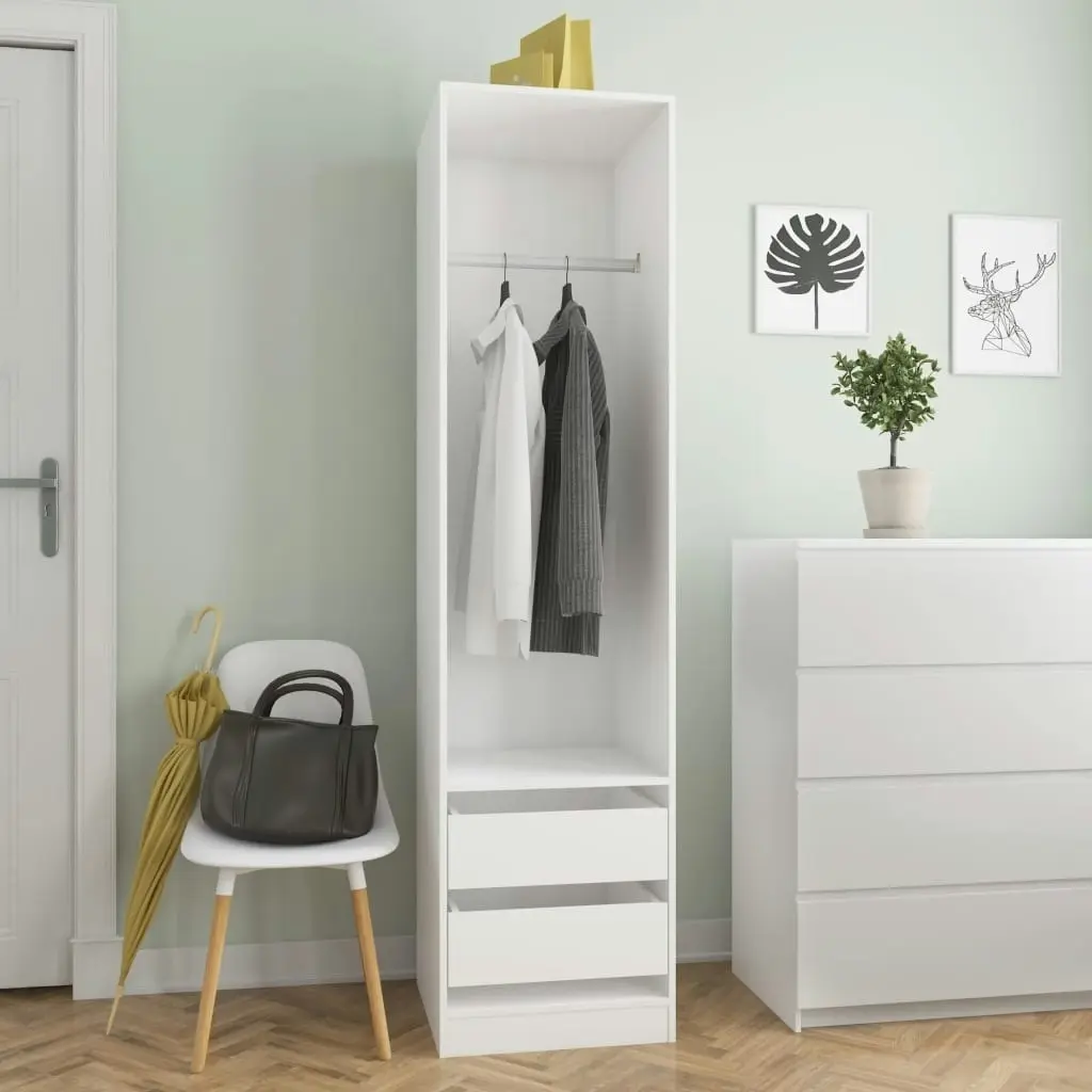 Wardrobe with Drawers White 50x50x200 cm Engineered Wood 800612