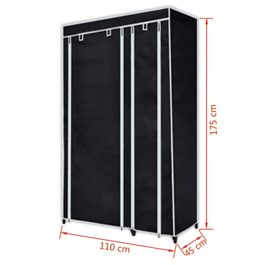 Wardrobes 2 pcs Black Fabric 60720