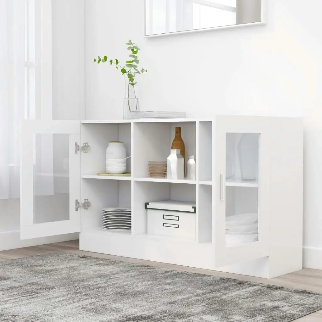 Vitrine Cabinet White 120x30.5x70 cm Engineered Wood 802786