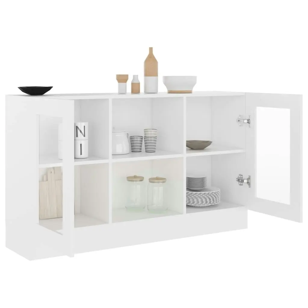 Vitrine Cabinet White 120x30.5x70 cm Engineered Wood 802786