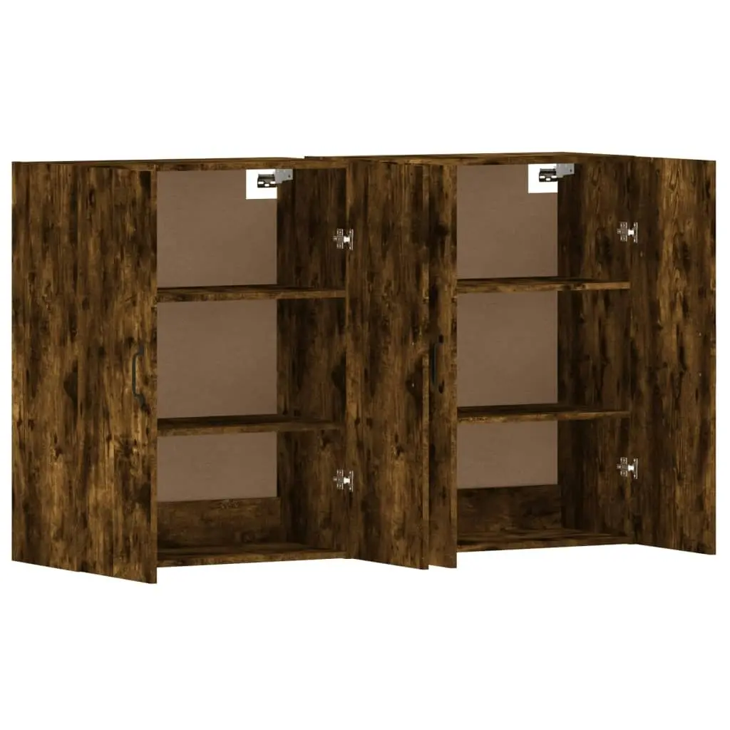 Wall Mounted Cabinets 2 pcs Smoked Oak Engineered Wood 3197886