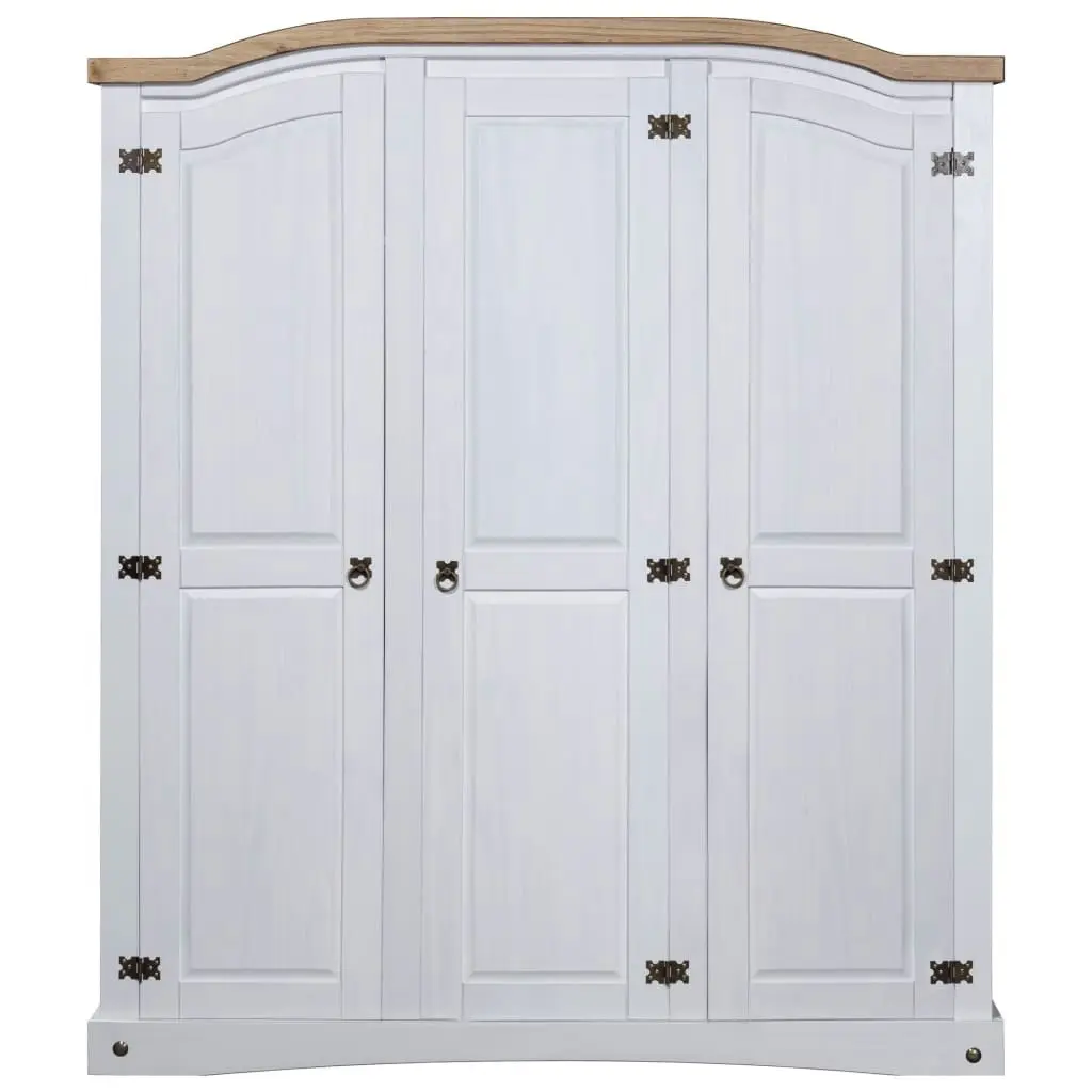 Wardrobe Mexican Pine Corona Range 3 Doors White 282622