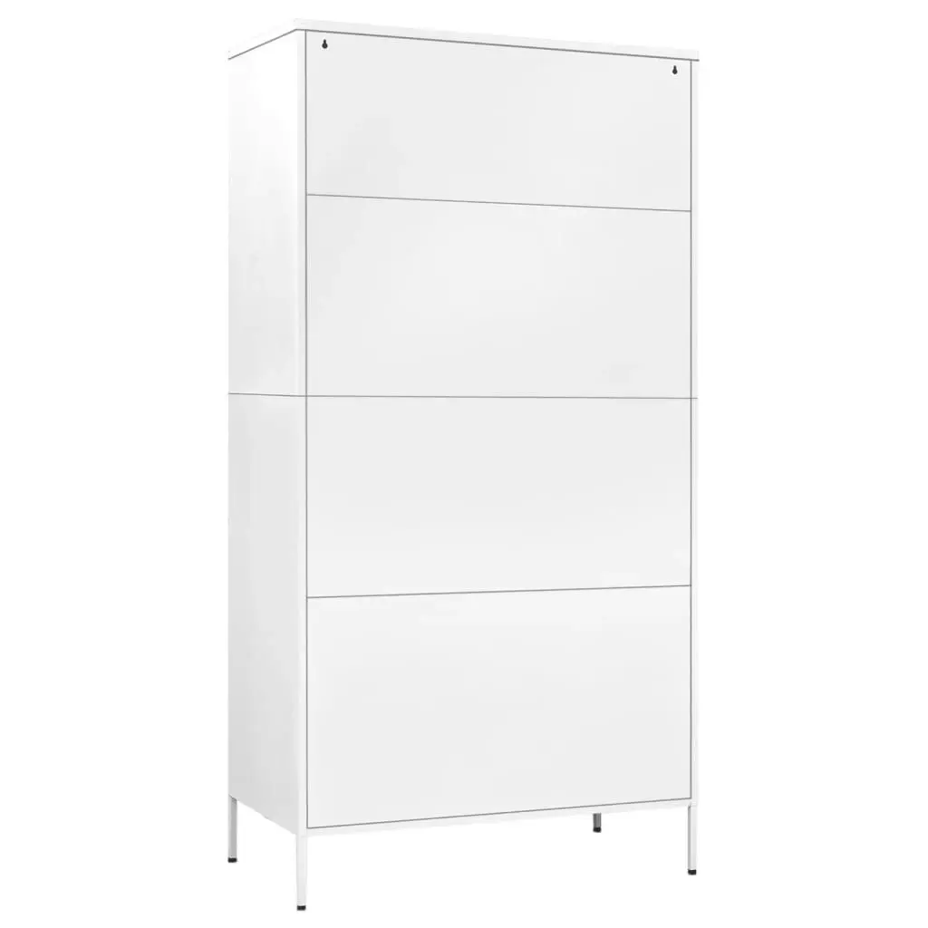 Wardrobe White 90x50x180 cm Steel 336251