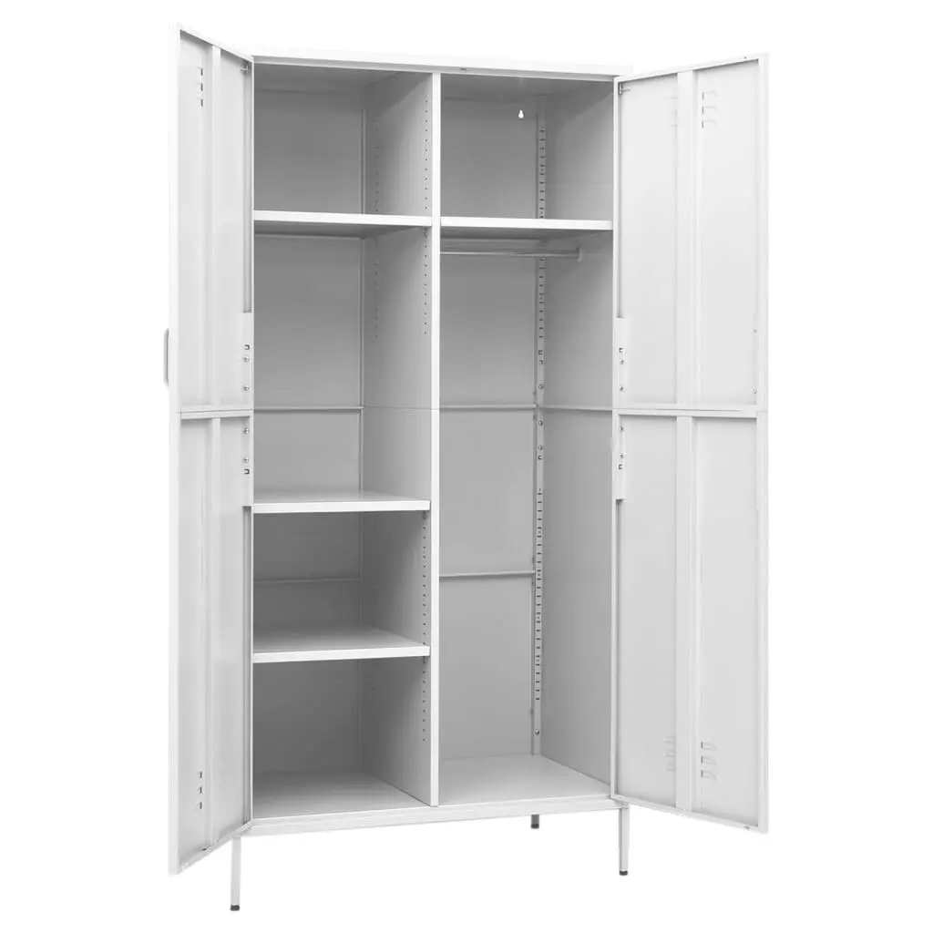 Wardrobe White 90x50x180 cm Steel 336251