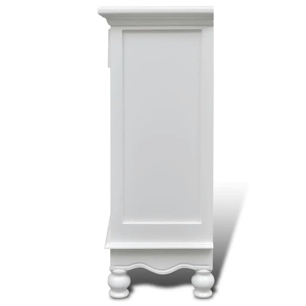 Wooden Cabinet with 2 Doors 1 Drawer White 241375