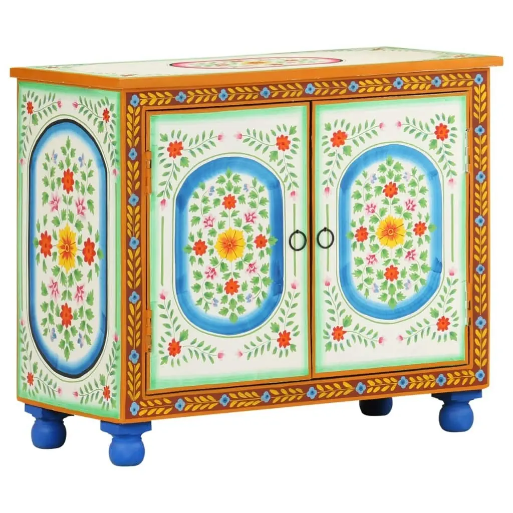 Hand Painted Sideboard 70x35x60 cm Solid Mango Wood 321665