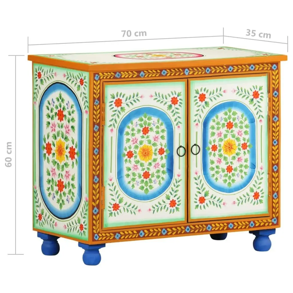 Hand Painted Sideboard 70x35x60 cm Solid Mango Wood 321665