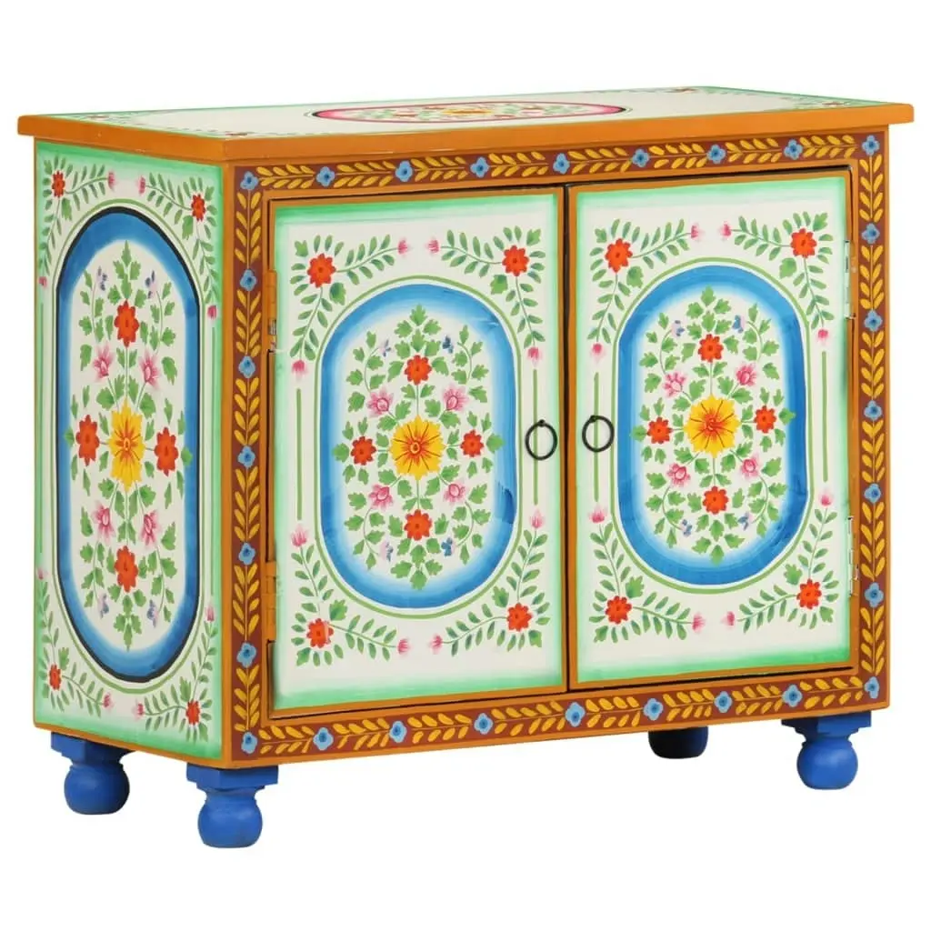 Hand Painted Sideboard 70x35x60 cm Solid Mango Wood 321665