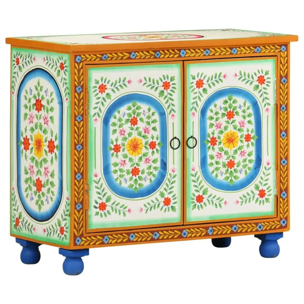 Hand Painted Sideboard 70x35x60 cm Solid Mango Wood 321665