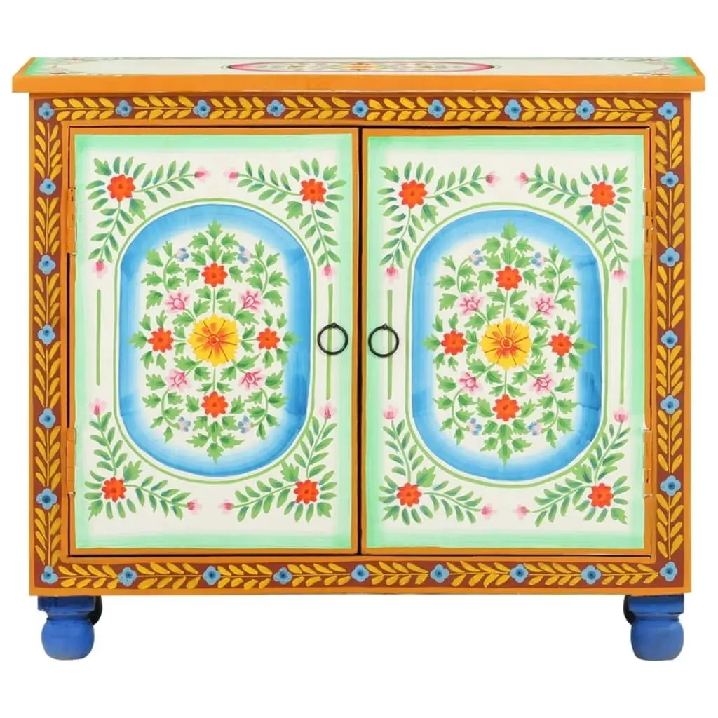 Hand Painted Sideboard 70x35x60 cm Solid Mango Wood 321665