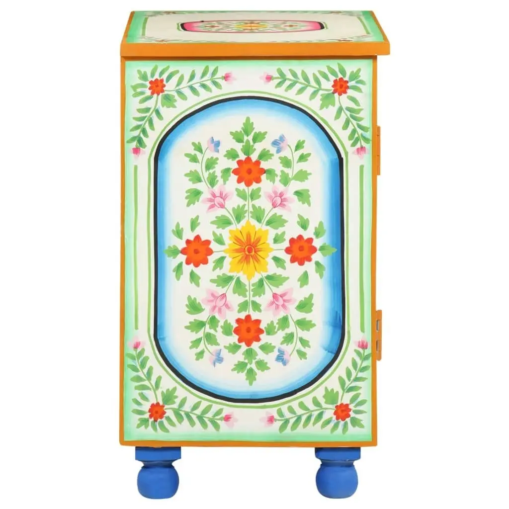 Hand Painted Sideboard 70x35x60 cm Solid Mango Wood 321665