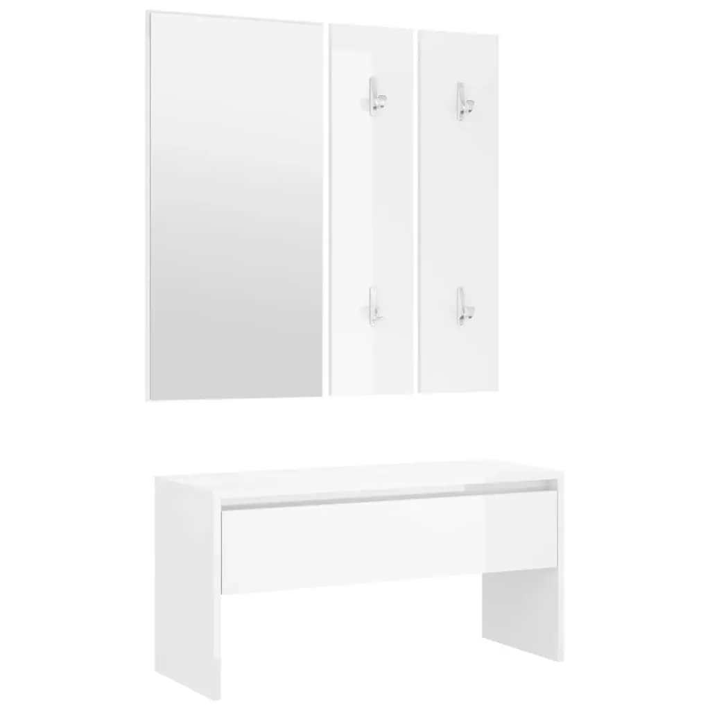 Hallway Furniture Set White Engineered Wood 3082044