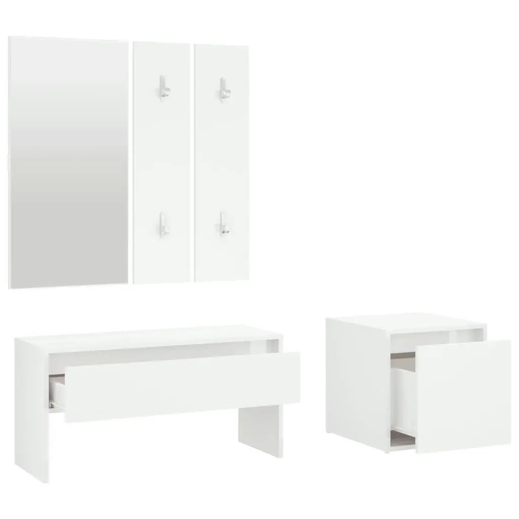 Hallway Furniture Set White Engineered Wood 3082044