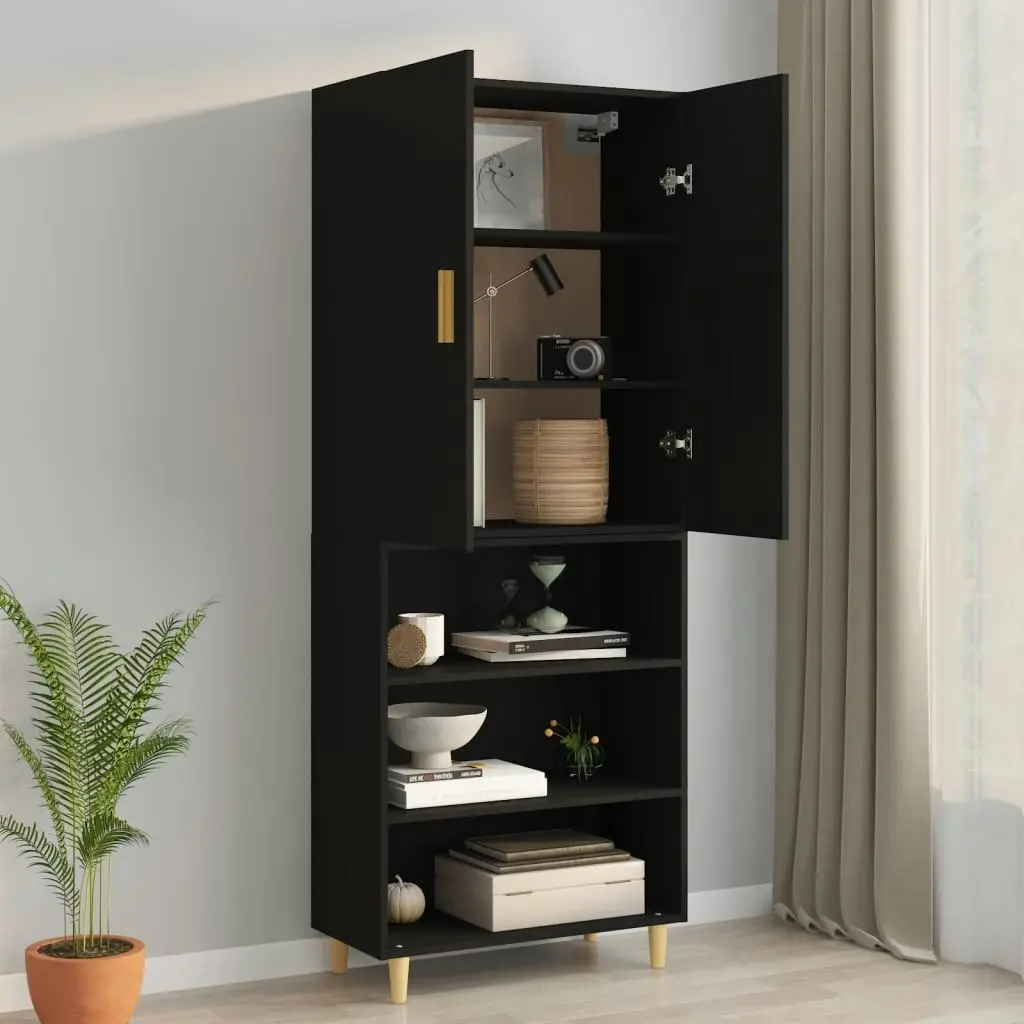 Hanging Wall Cabinet Black 69.5x34x90 cm 812259