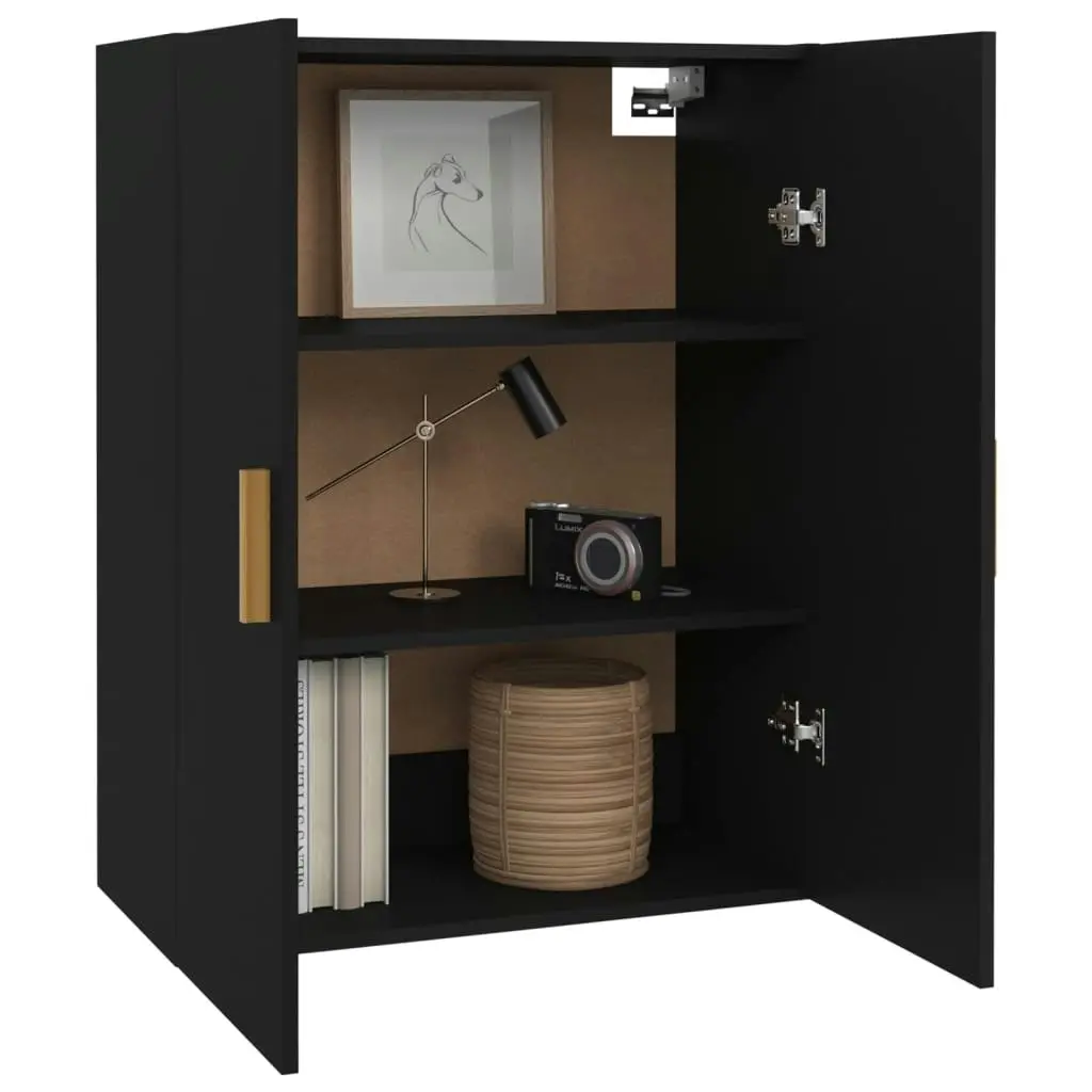 Hanging Wall Cabinet Black 69.5x34x90 cm 812259