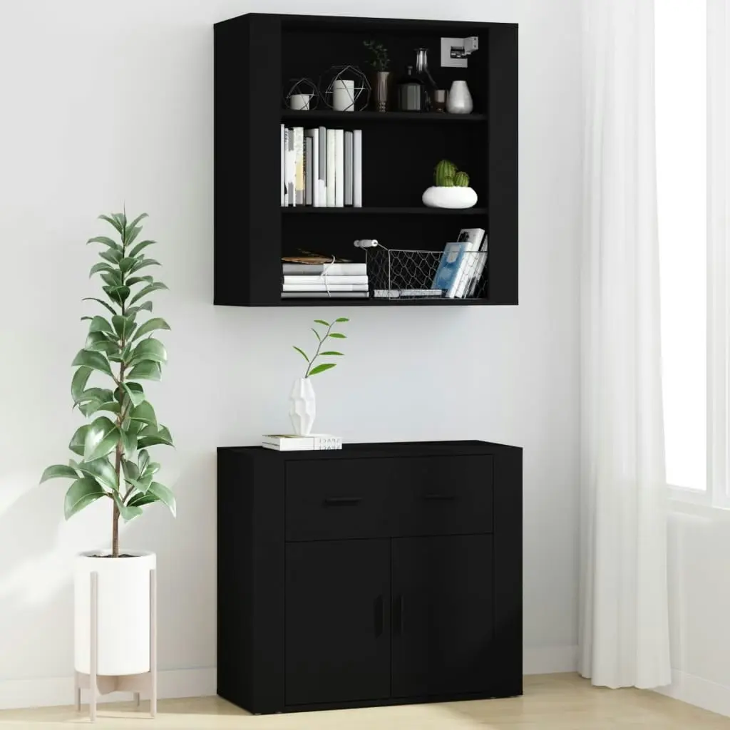 Highboard Black Engineered Wood 3185376