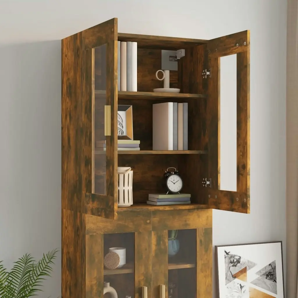 Hanging Wall Cabinet Smoked Oak 69.5x34x90 cm 817387