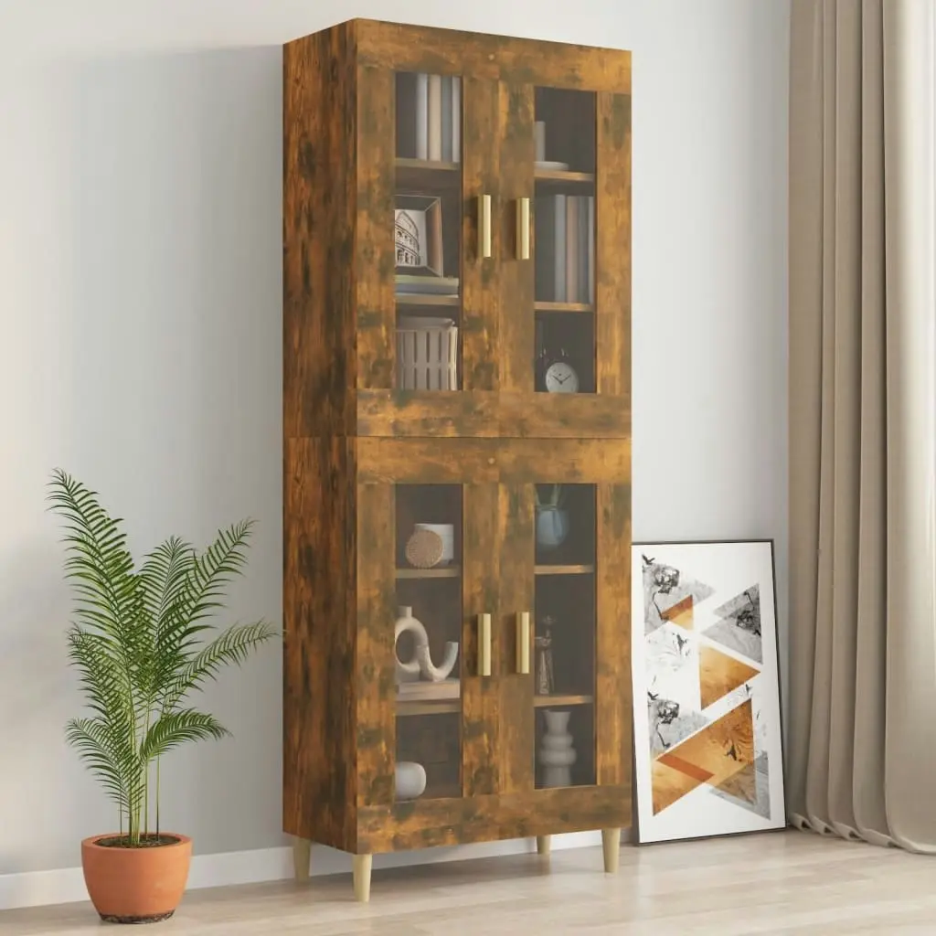 Hanging Wall Cabinet Smoked Oak 69.5x34x90 cm 817387