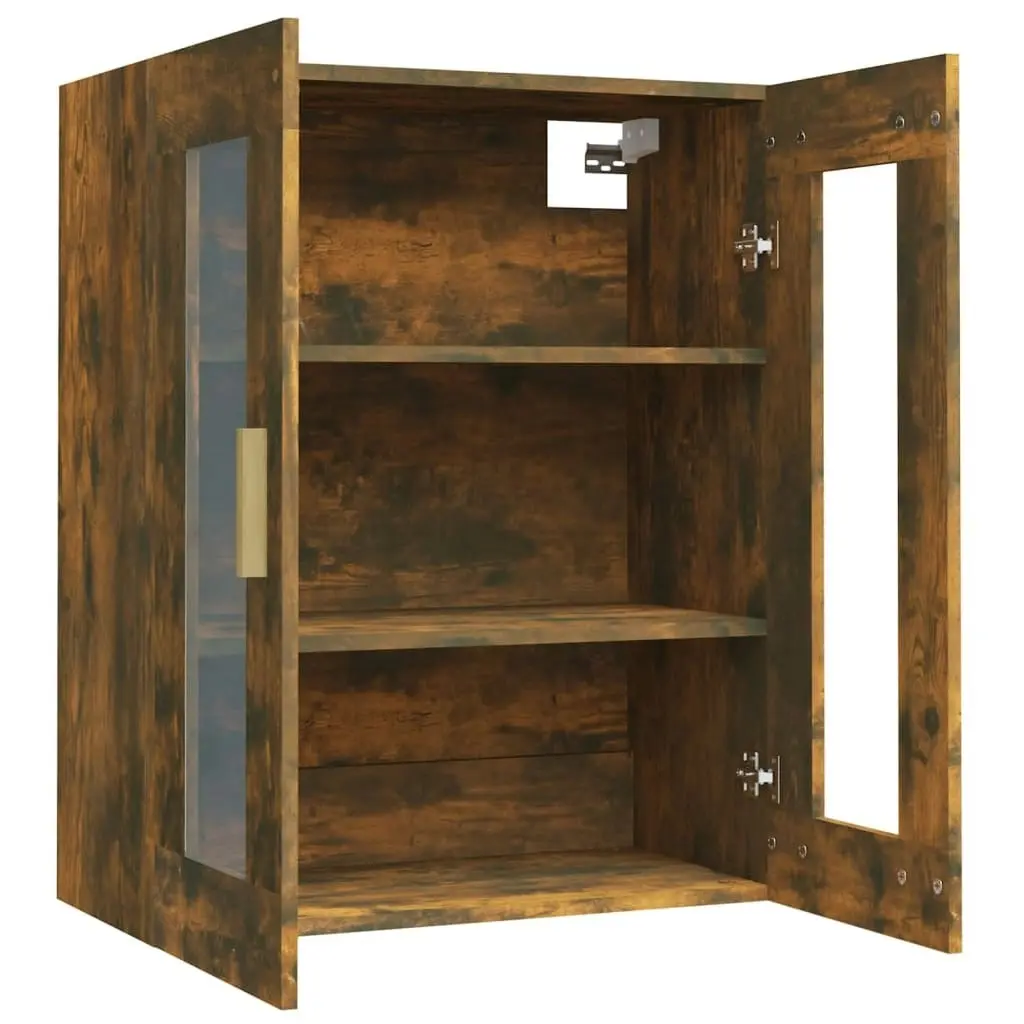 Hanging Wall Cabinet Smoked Oak 69.5x34x90 cm 817387